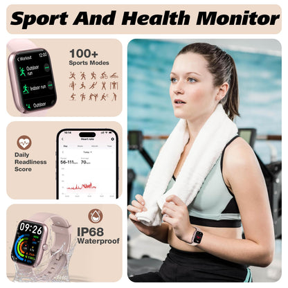 Smart Watch for Men Women with Bluetooth Call, Alexa Built-in, Heart Rate & Sleep Monitor, 1.83" DIY Dial Fitness Watch with 100+ Sport Modes, IP68 Waterproof, Compatible with Android iOS 🍁 All In One Marketplace Canada