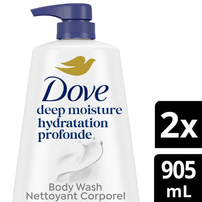 Dove Body Wash Deep Moisture For 24hr Lotion-Soft Skin Moisturizing Skin Cleanser with No Sulfates No Parabens, 905mL (Pack of 2) 🍁 All In One Marketplace Canada