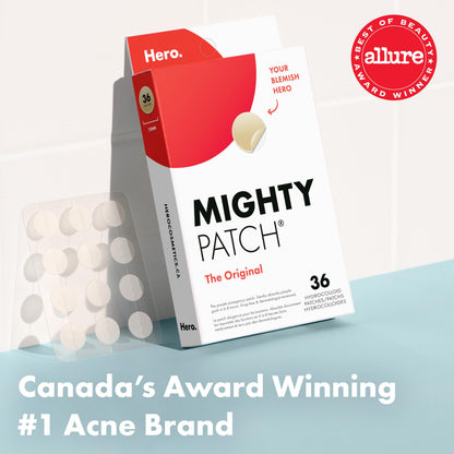 Hero Cosmetics Mighty Patch Original – Hydrocolloid Patch for Pimples, Overnight Acne Blemish & Zit Stickers for Sensitive Skin, 36 Count 🍁 All In One Marketplace Canada
