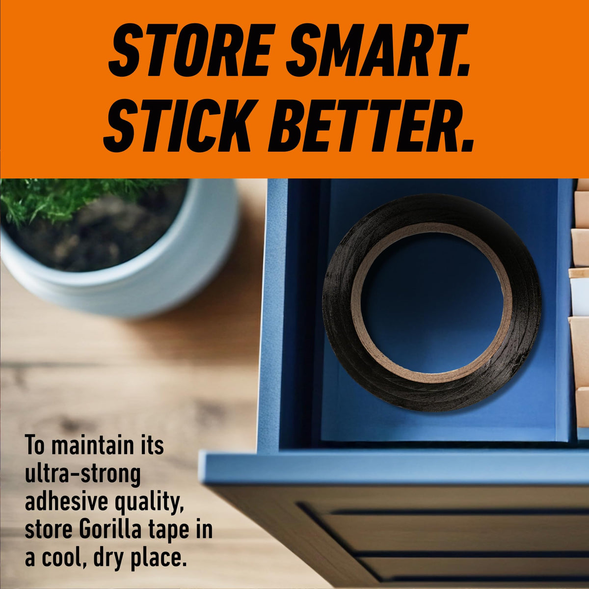 Gorilla Tough & Wide Utility Tape, Duct Tape, Double-Thick Adhesive, All Weather Resistant Shell, Reinforced Backing, Black, 2.8 in x 25 yd (Pack of 1) 🍁 All In One Marketplace Canada