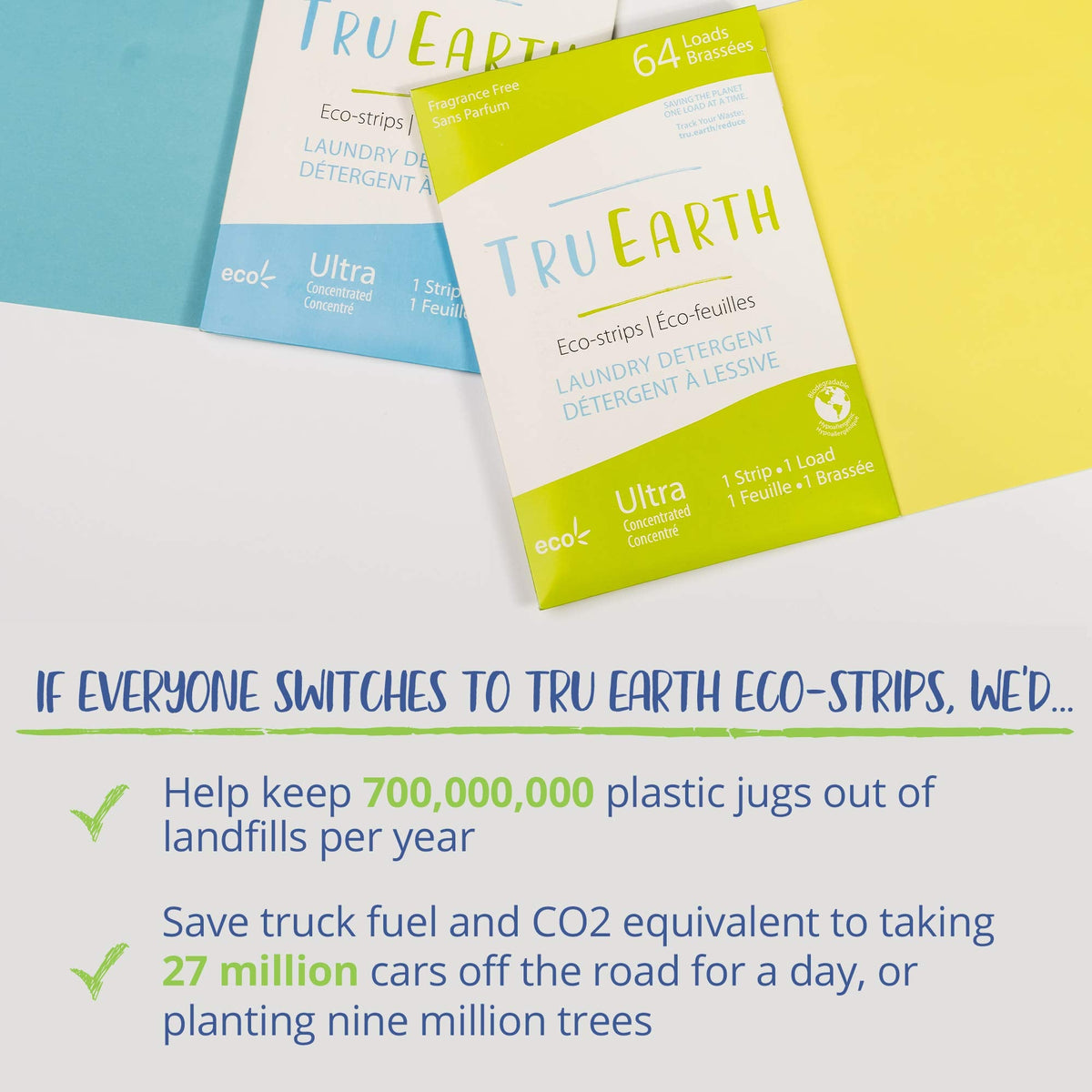 Tru Earth Compact Dry Laundry Detergent Sheets - Up to 128 Loads (64 Sheets) - Paraben-Free - Original Eco-Strip Liquidless Laundry Detergent, Laundry Sheets - Fresh Linen 🍁 All In One Marketplace Canada