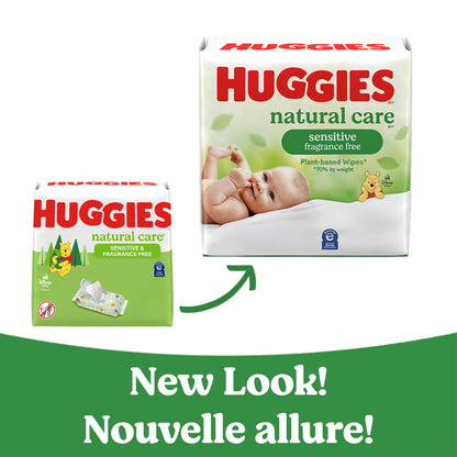 Huggies Natural Care Sensitive Baby Wipes, Unscented, Hypoallergenic, 99% Purified Water, 12 Flip-Top Packs (768 Wipes Total), Packaging May Vary 🍁 All In One Marketplace Canada