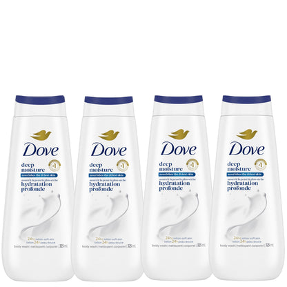 Dove Body Wash Deep Moisture, for 24hr Lotion-Soft Skin Moisturizing Skin Cleanser with No Sulfates No Parabens, 325mL (Pack of 4) 🍁 All In One Marketplace Canada