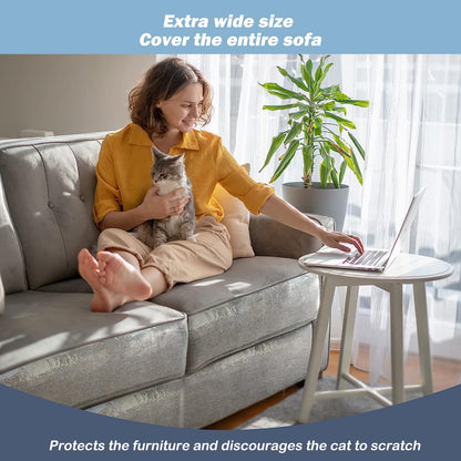 Cat Scratch Protector 15.7" x 118" Self-Adhesive Single Side Furniture Protectors from Cats Scratch Cat Couch Scratch Protector Transparent DIY Cutting Anti Scratch Furniture 🍁 All In One Marketplace Canada