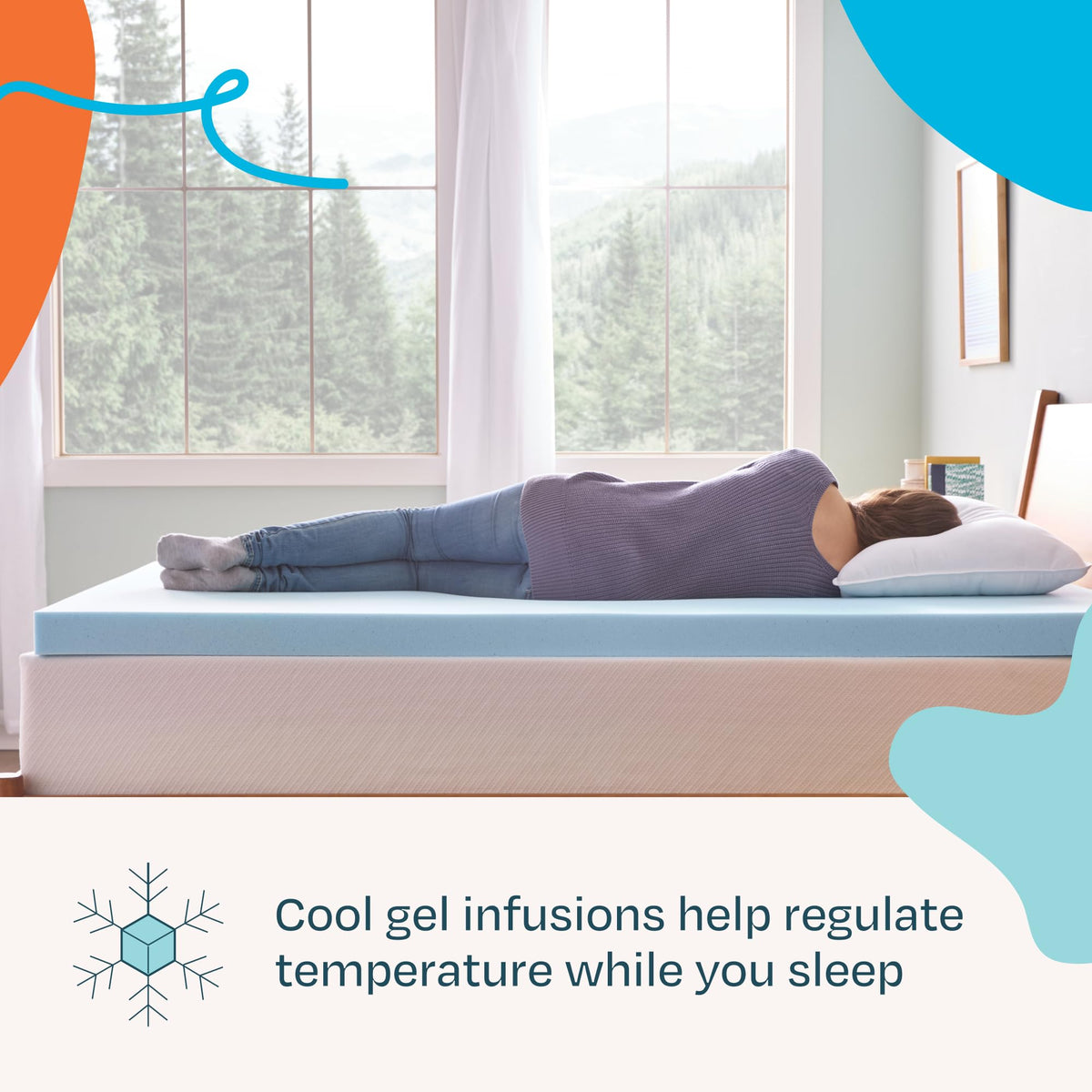 Linenspa 3 Inch Memory Foam Mattress Topper, Gel Infused Full Mattress Topper, CertiPUR-US Certified 🍁 All In One Marketplace Canada