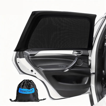 PEMOTech Car Window Shades(2 Pack)-Side Window Sun Shades, UV Protection Breathable Spandex Baby Window Covers for Camping, Universal Fit Most of Cars, Protect Privacy for Family (39.8"x27.2") Black 🍁 All In One Marketplace Canada