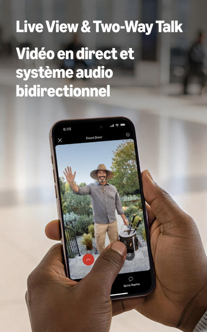 Ring Battery Doorbell (newest model), Retinal 2K with wide-angle video, up to 6x Enhanced Zoom, Two-Way Talk, and Built-In Battery, Speckled Gray 🍁 All In One Marketplace Canada