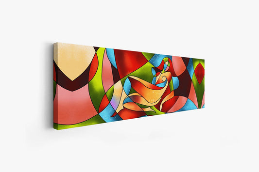 Wandkunst Abstrakte weibliche Striche - Fine Art Leinwand - Große Wanddekoration - RGB-Lack
