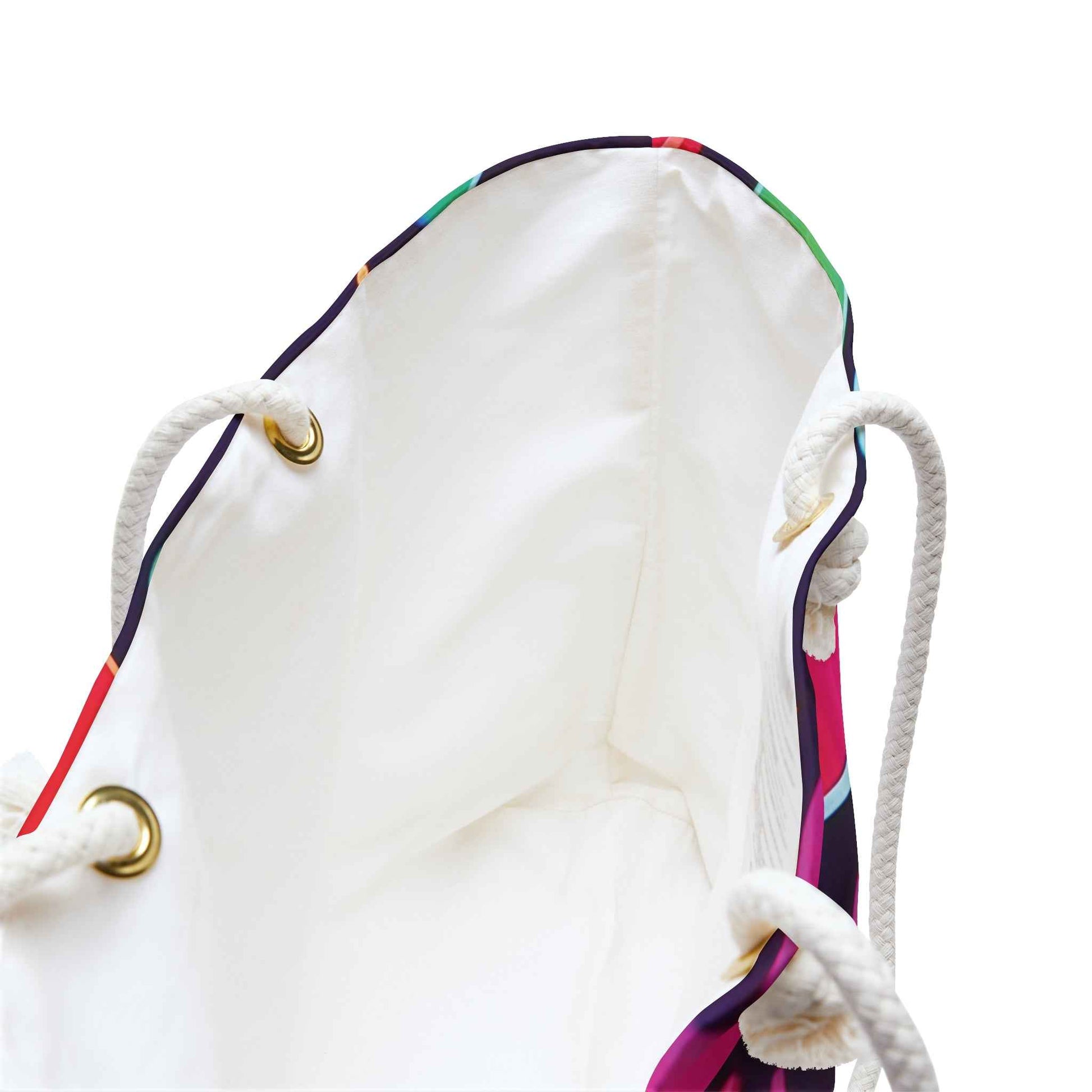Neon Rainbow Hearts Weekender Bag | Colorful Heart Pattern Tote