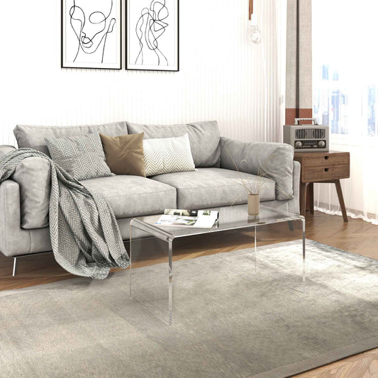 Clear Acrylic Waterfall Coffee Table 32 Inch (United States Delivery Only)