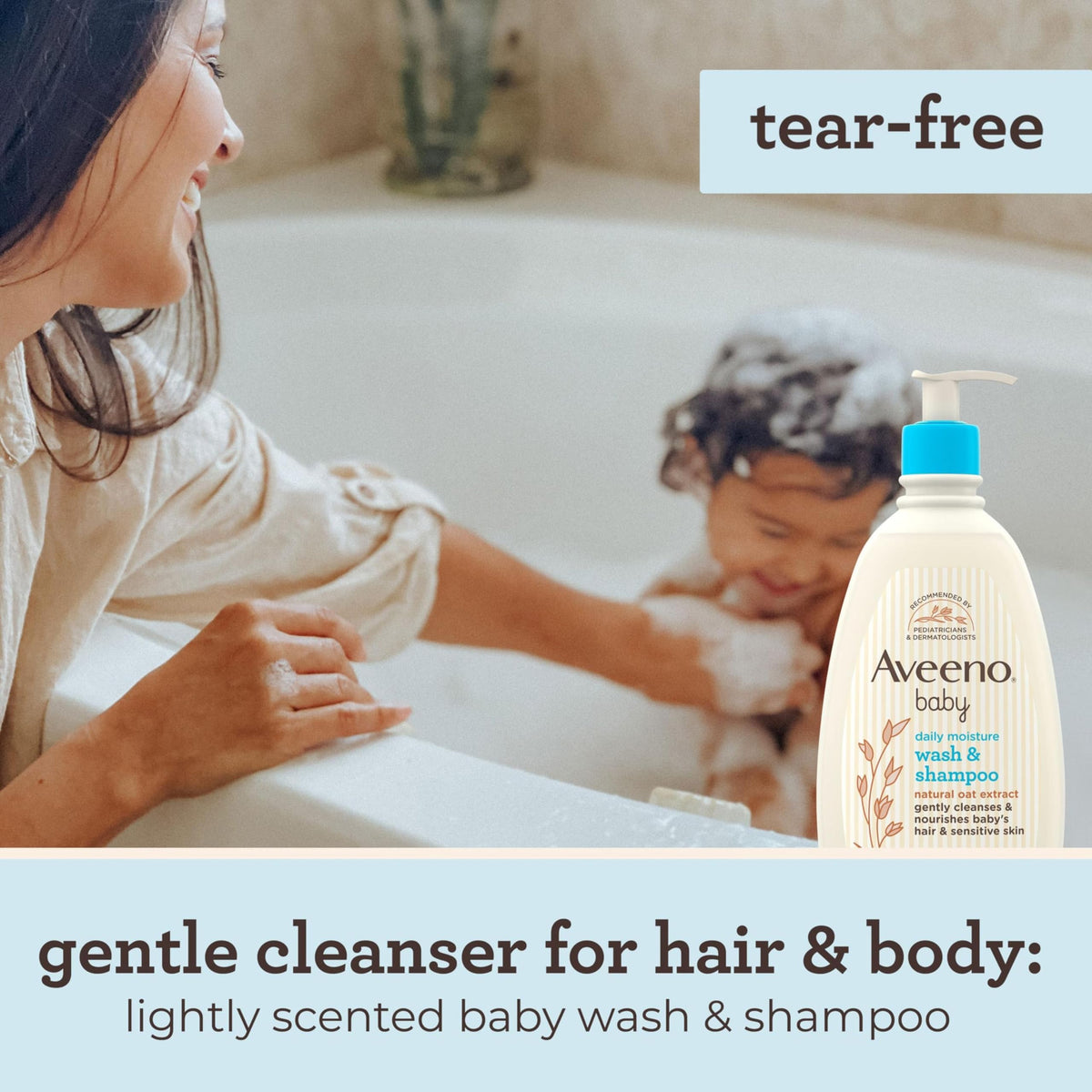 Aveeno Baby Wash and Shampoo - Gentle 2-in-1 Body Wash with Natural Oat Extract for Sensitive Skin - Tear-Free, Hypoallergenic Cleanser, Free from Parabens, Sulfates & Dyes - 975ml 🍁 All In One Marketplace Canada