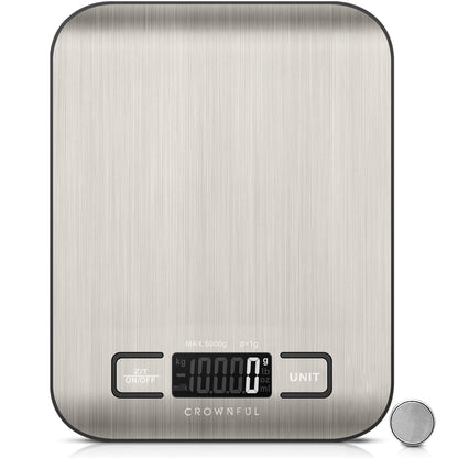 CROWNFUL Food Scale, 11lb Digital Kitchen Scales Weight Ounces and Grams for Cooking and Baking, 6 Units with Tare Function (Battery Included) 🍁 All In One Marketplace Canada