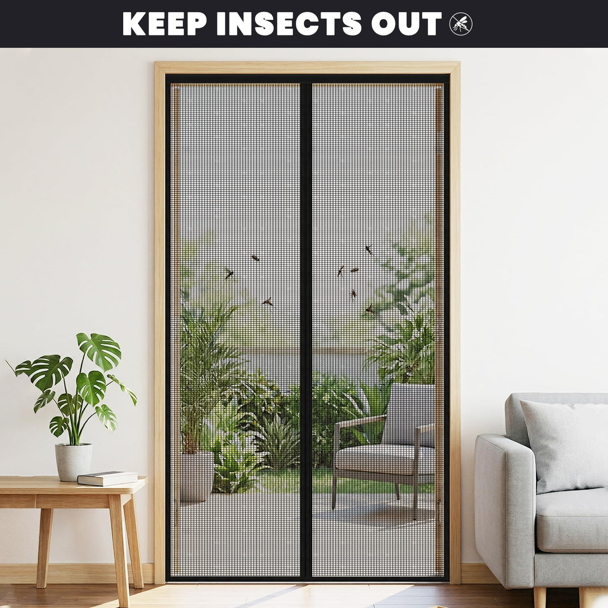 Magnetic Screen Door, Heavy Duty Fiberglass Moustiquaire Magnétique, Screen Mesh with Automatic Block Closure, Walk Through Easily for Kids Pets,Fits Door Size up to 36-38" W x 80" H 🍁 All In One Marketplace Canada