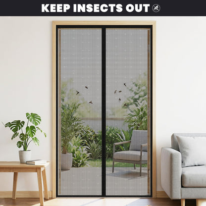 Magnetic Screen Door (Screen Size 32" x 82"), Fits Door Opening 30"x80", Heavy Duty Fiberglass Moustiquaire Magnétique, Screen Mesh with Automatic Block Closure, Walk Through Easily for Kids Pets 🍁 All In One Marketplace Canada