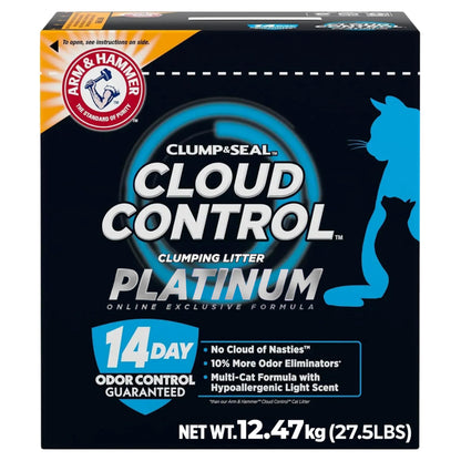 ARM & HAMMER Platinum Cat Litter, Cloud Control, Extra Strength with 14 Days of Odour Control, Multi-Cat Clumping Cat Litter with Hypoallergenic Light Scent, 12.47kg (Pack of 1) 🍁 All In One Marketplace Canada