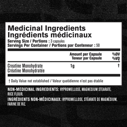 Jacked Factory Creatine Monohydrate Capsules - Canadian-Owned Supplement for Muscle Growth, Increased Strength, Enhanced Energy Output, and Improved Athletic Performance - 150 Pills 🍁 All In One Marketplace Canada
