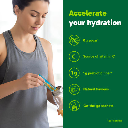Organika Canadian-Made Electrolytes Powder with Vitamin C & Prebiotic Fibre - Sugar-Free Hydration Drink Mix - Lemon Iced Tea - 20 Single-Serve Sachets x 3.5g 🍁 All In One Marketplace Canada