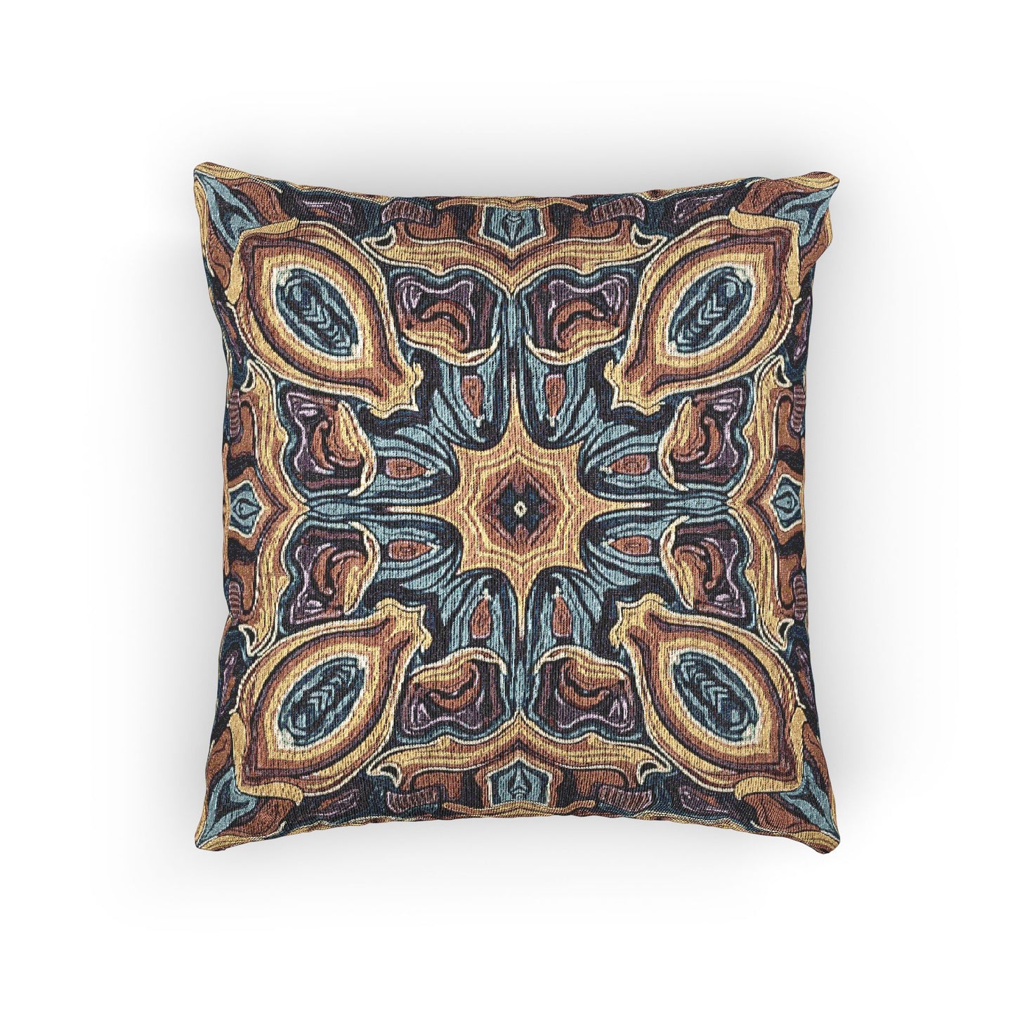 Bohemian Woven Pillow – Mosaic Medallion Decorative Throw Pillow