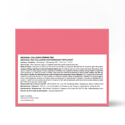 MEDIHEAL Collagen Firming Toner Pad – Korean Skincare, 98% Vegan Collagen with Retinol & 7 Peptides, Firming, Plumping & Wrinkle Care, Micro-Hole Fabric, 100 Pads 🍁 All In One Marketplace Canada
