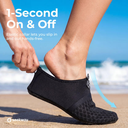 SEEKWAY Water Shoes Women Men Quick-Dry Beach Aqua Socks Barefoot Non Slip Swim Pool Outdoor Surf River Lake Yoga SK001 Black Size 10-11 W/9-10 M 🍁 All In One Marketplace Canada