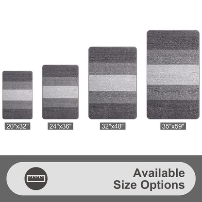 Grandaily Indoor Doormat, 20" x 32" Non-Slip Mud Trapper Absorbent Front Door Mats, Washable Striped Inside Entryway Mat, Low-Profile Welcome Mat Entrance Mat, Grey 🍁 All In One Marketplace Canada