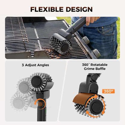 Leebein Electric Grill Brush for Outdoor, 2026 New BBQ Grill Cleaner with 3 Heads, 3-Speed & Angle Adjust Cordless Rotary Grill Brush, 150 Mins Runtime Grill Cleaning Brush for Barbecue Grates 🍁 All In One Marketplace Canada