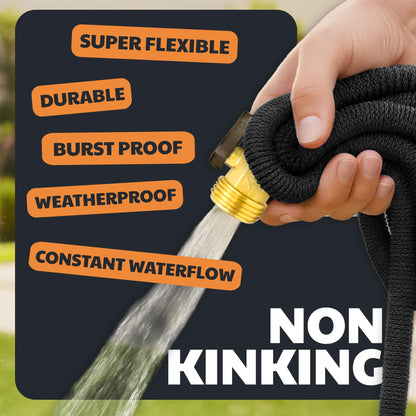 X-Hose Pro Expandable Garden Hose 25Ft, Heavy Duty Lightweight Retractable Water Hose, Flexible Hose, Weatherproof, Crush Resistant Solid Brass Fittings, Kink Free Expandable Hose as Seen on TV 🍁 All In One Marketplace Canada