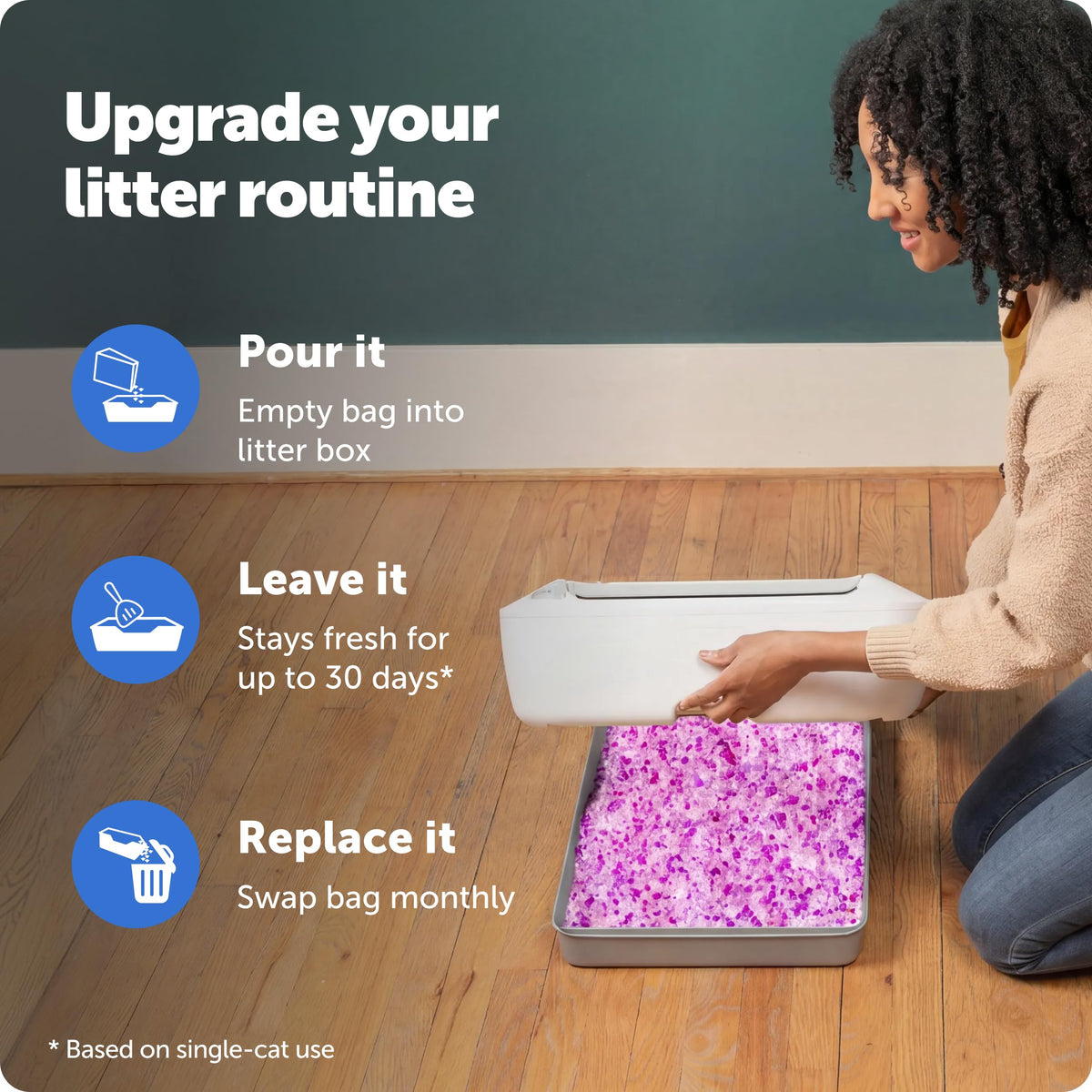 PetSafe ScoopFree Lavender Non-Clumping Crystal Cat Litter, Lightly Scented Litter – Superior Odor Control – Low Tracking for Less Mess – Lasts Up to 1 Month, 8.6 Lbs Total (2 Pack of 4.3 Lb Bags) 🍁 All In One Marketplace Canada