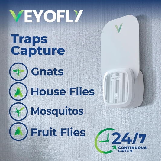 VEYOFLY Fruit Fly Traps for Indoors (1 Device + 2 Refills), Gnat Trap Indoor Plug in, Bug Traps, Flying Insect Trap, Gnat Traps for House Indoors, Fly Trap Indoor for Home Bug Light, Gnats Catcher 🍁 All In One Marketplace Canada