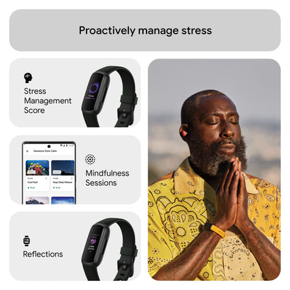 Google Fitbit Inspire 3 Health and Fitness Tracker with Stress Management, Workout Intensity, Sleep Tracking, 24/7 Heart Rate and More, Midnight Zen/black, One Size (S and L Bands Included) 🍁 All In One Marketplace Canada