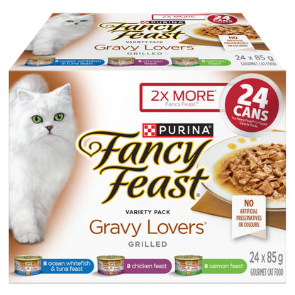 Fancy Feast Gravy Lovers Wet Cat Food, Variety Pack 85 g Can (24 Pack) 🍁 All In One Marketplace Canada