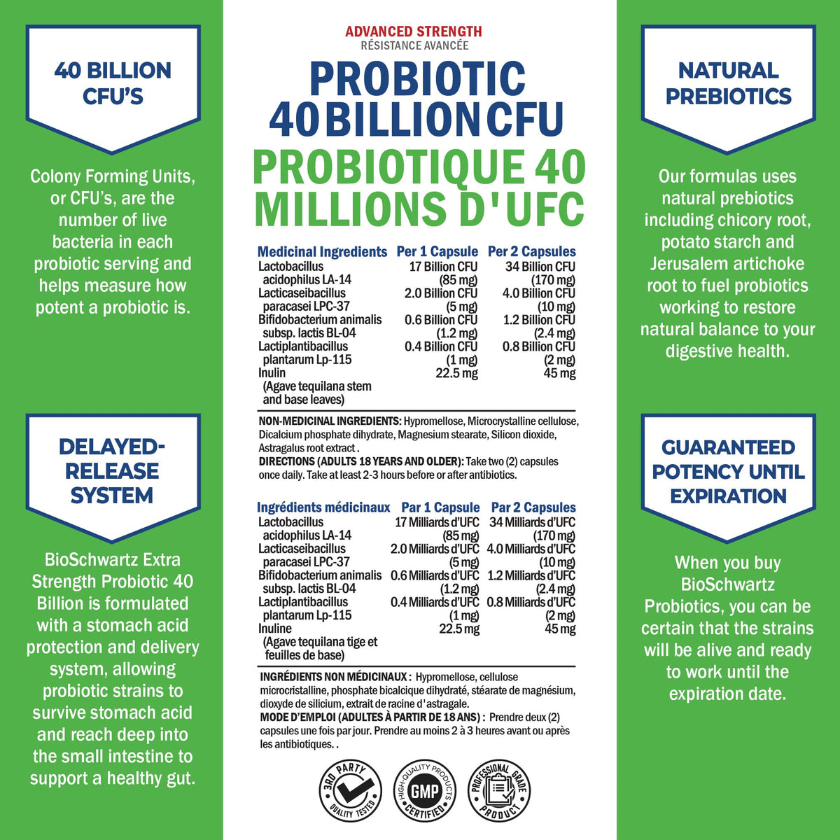 Daily Probiotic for Women & Men with 40 Billion CFU - Gut Health Complex with Probiotic for Women & Men - Shelf Stable Pre & Probiotics for Bloating Relief Digestive Enzyme Health | Non-GMO, 120ct 🍁 All In One Marketplace Canada