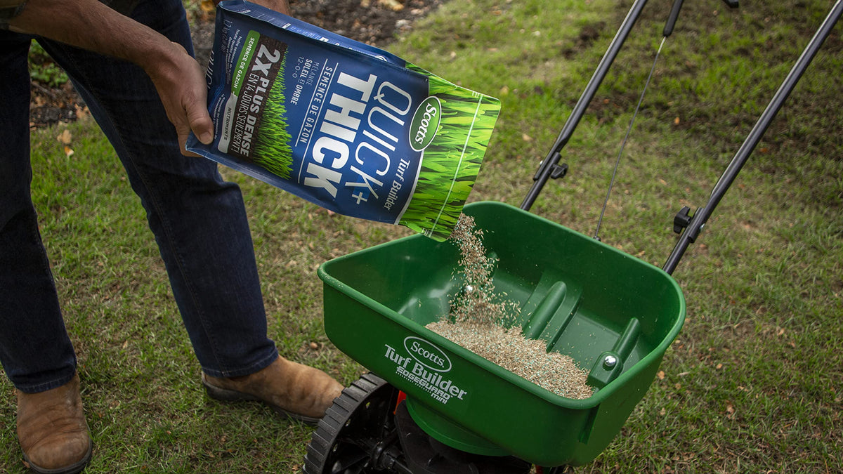 Scotts Turf Builder Quick & Thick Grass Seed, 1.2kg (173 sq Meters / 1,863 sq feet Coverage) | Grow a Thick, Green Lawn Fast. for Areas that Experience Sun & Shade 🍁 All In One Marketplace Canada