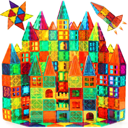 Magnetic Tiles, 110PCS Magnet Building Set, Magnetic Building Blocks,Construction STEM Toys for Kids, Gift for Boys Girls 🍁 All In One Marketplace Canada