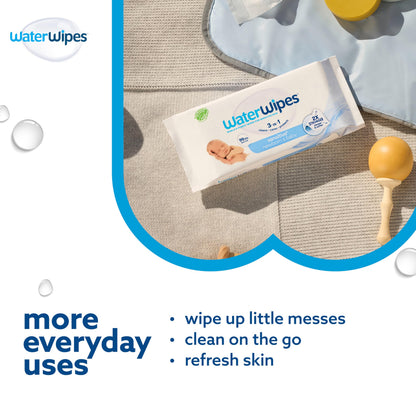 WaterWipes Sensitive+ Newborn & Baby Wipes, 3-In-1 Cleans, Cares, Protects, 99.9% Water, Unscented & Hypoallergenic, 720 Count (12 Packs) 🍁 All In One Marketplace Canada