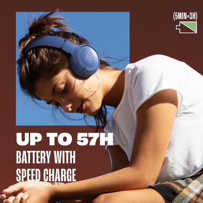 JBL Tune 520BT - Wireless On-Ear Headphones, Up to 57H Battery Life and Speed Charge, Lightweight, Comfortable and Foldable Design, Hands-Free Calls with Voice Aware (Purple) 🍁 All In One Marketplace Canada
