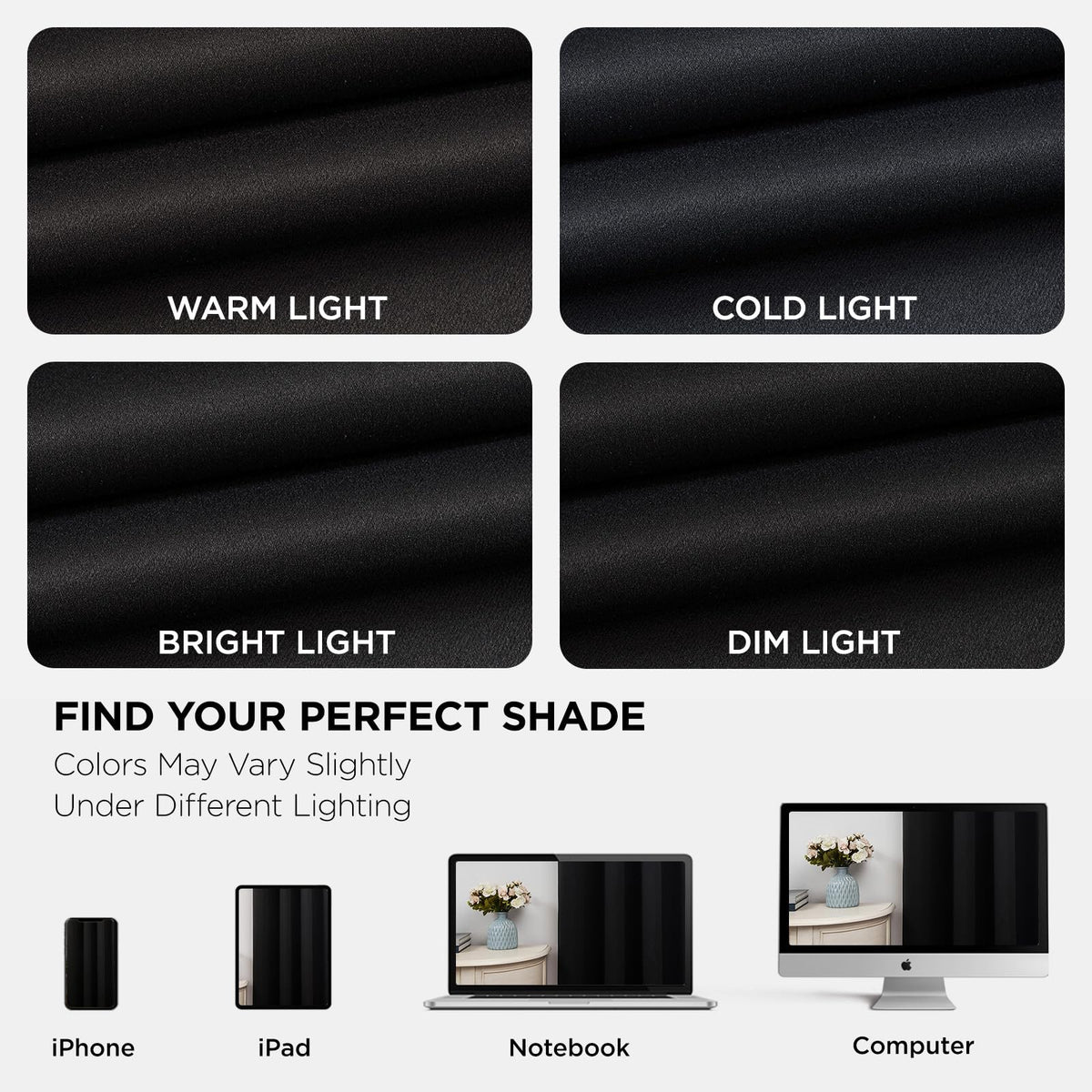 Joydeco Blackout Curtains 63 Inchs Long 52 Wide Black Out Curtains 2 Panels, Thermal Insulated Long Curtain& Drapes, Room Darkening Grommet Drapes for Living Bedroom Window (W52 x L63 Inch, Black) 🍁 All In One Marketplace Canada