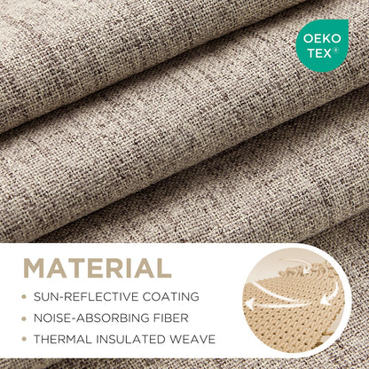 Joydeco Blackout Curtains 2 Panels - Natural Linen Curtains 84 Inch Long, Thermal Insulated Linen Light Blocking Drapes, Rod Pocket & Back Tabs, Darkening Privacy for Living Room Bedroom 🍁 All In One Marketplace Canada