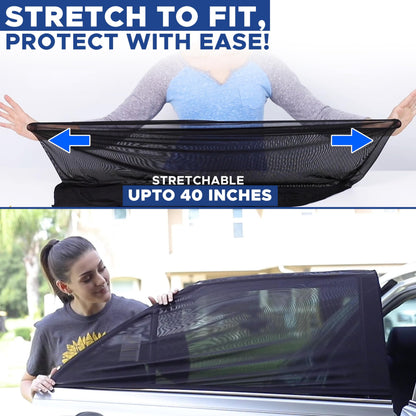 EcoNour Baby Car Window Shades for Side Windows (Pack of 2) | Sun Shade for Car Heat and UV Protection | Mosquito Net Baby Car Sun Shade | Rear Side Window Sunshade for Car (Large 38"x21") 🍁 All In One Marketplace Canada