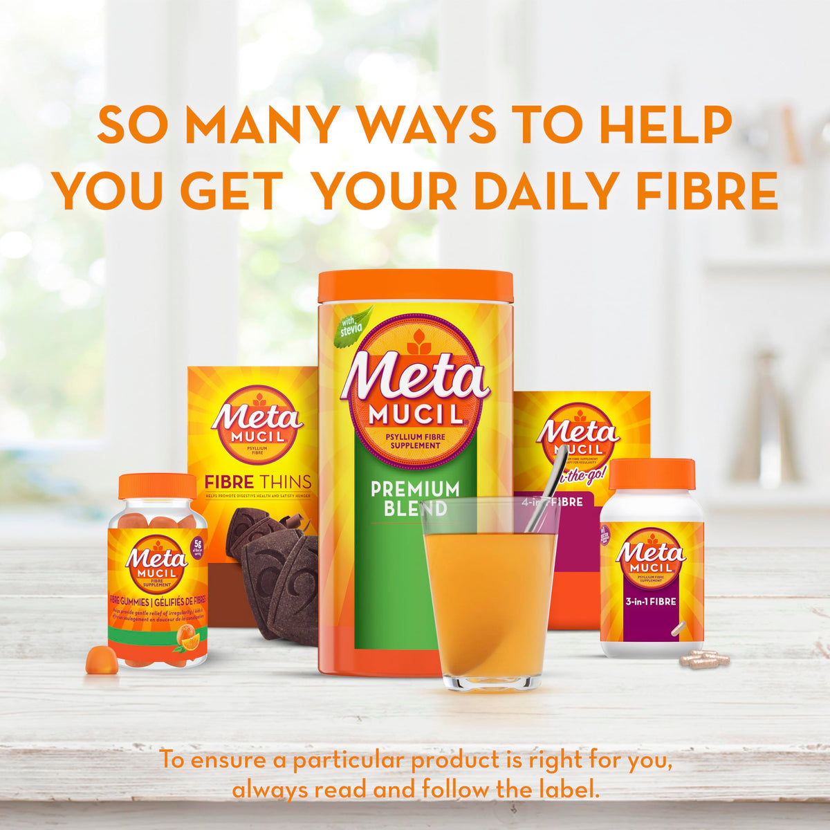 Metamucil, Daily Psyllium Husk Powder Supplement, Sugar-Free, 4-in-1 Fibre for Digestive Health, Orange Smooth Flavored Drink, 180 Servings 🍁 All In One Marketplace Canada
