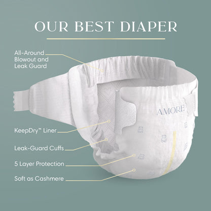 Pampers AMORE, Size 0, Our Best Diaper, 1 Pack (Count of 76) 🍁 All In One Marketplace Canada