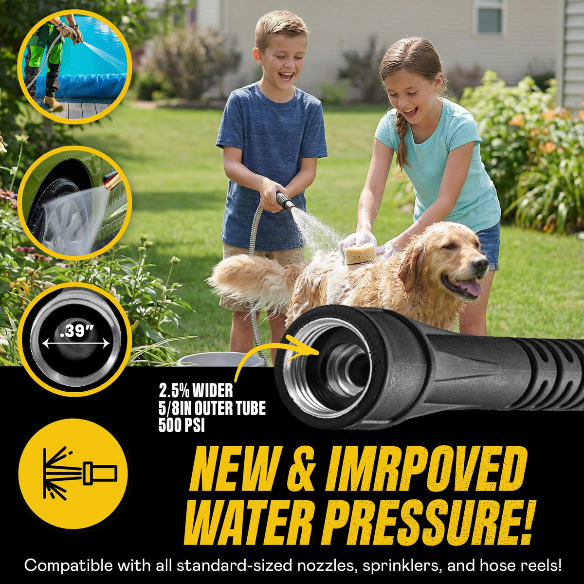 Bionic Steel Metal Garden Hose 50ft, Rust Proof 304 Stainless Steel Water Hose with Aluminum Fittings, Flexible & Heavy Duty Hose, Lightweight, Kink Free & Easy Coil Outdoor Hose - 2026 Model 🍁 All In One Marketplace Canada