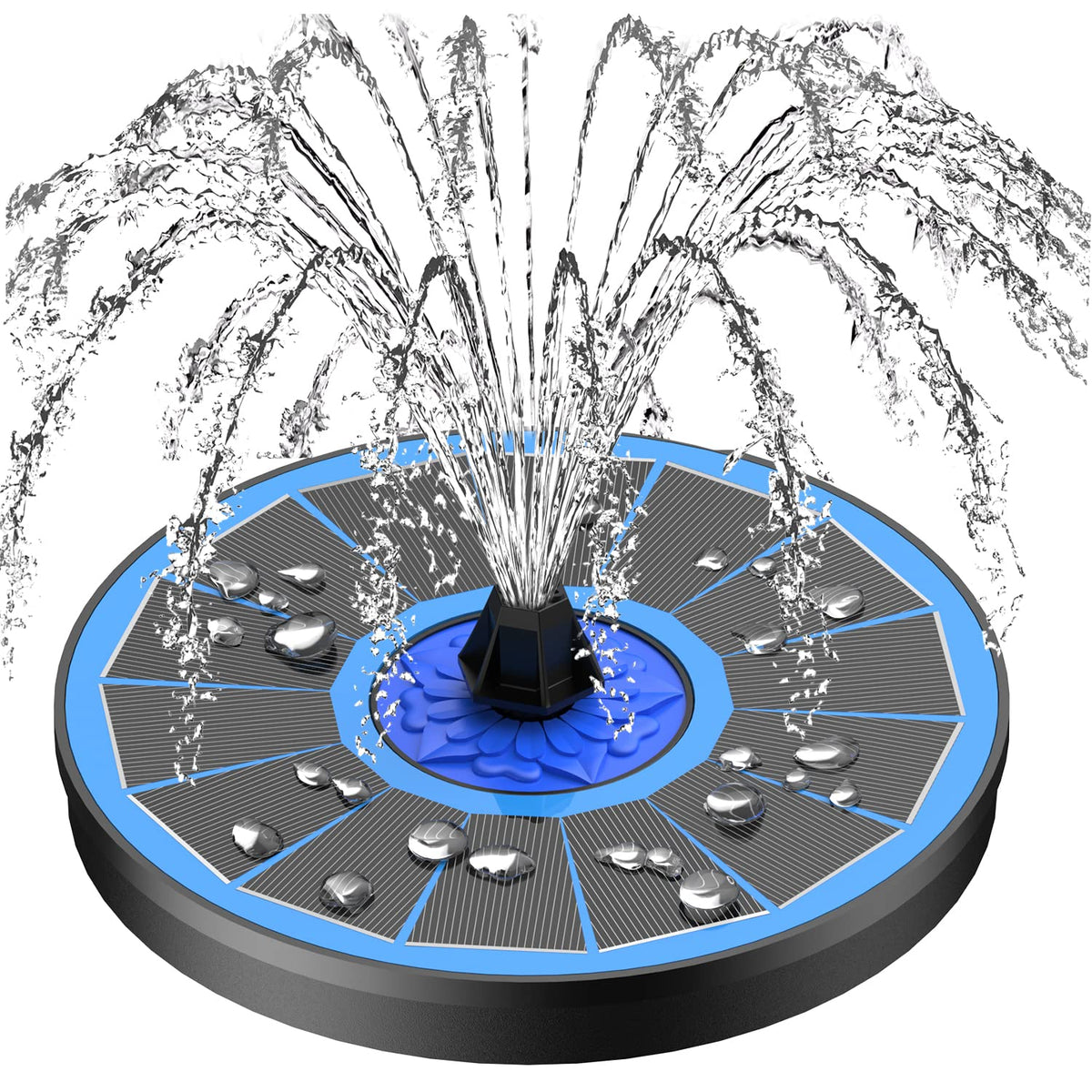 SZMP Solar Fountain Upgrade, 3.5W Solar Powered Bird Bath Fountains with Flower, Outdoor Water Feature Solar Fountain Pump with 7-in-1 Nozzles, 4 Fixed Pipes for Humingbirds, Birdbath, and Garden 🍁 All In One Marketplace Canada