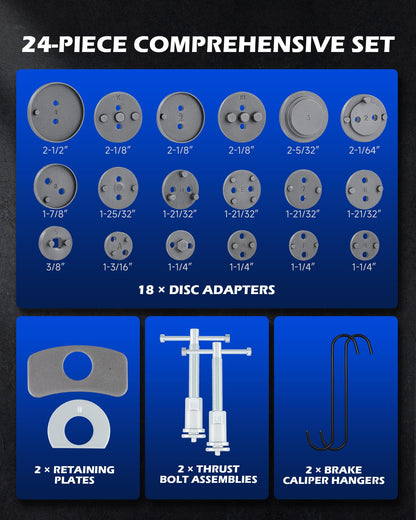 Orion Motor Tech 24pc Brake Caliper Compression Tool Set, Heavy Duty Brake Piston Compressor and Wind Back Tool Kit for Brake Pad Replacement, Universal Disc Brake Caliper Set with Blue Case 🍁 All In One Marketplace Canada