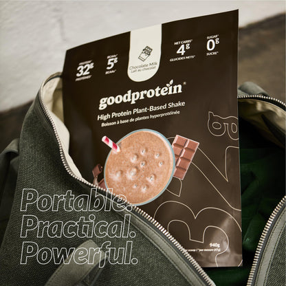 Good Protein – 32g Protein, Vegan High Protein Powder, 100% Natural, Non-GMO, Dairy-free, Gluten & Soy Free and No Added Sugar. Plant-Based Protein Shake (Chocolate Milk, 470 g) 🍁 All In One Marketplace Canada