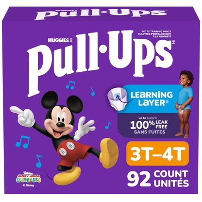 Pull-Ups Boys Potty Training Underwear, Easy Open Toddler Pants 3T-4T, Learning Designs for Toddlers, 92 count 🍁 All In One Marketplace Canada