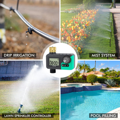 RESTMO Water Timer for Garden Hose, Programmable Sprinkler Timer with Brass Inlet, Rain Delay/Manual ON/Off/Automatic Irrigation Control, Hose Timer for Outdoor Faucet, Yard and Lawn Watering System 🍁 All In One Marketplace Canada