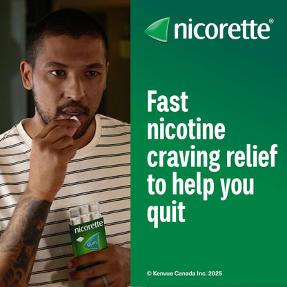 Nicorette Gum Smoking Cessation Product, Nicotine Replacement Therapy Aid for Adults, Doubles Quit Success, Spearmint Flavour, 2mg, 210 Pieces 🍁 All In One Marketplace Canada