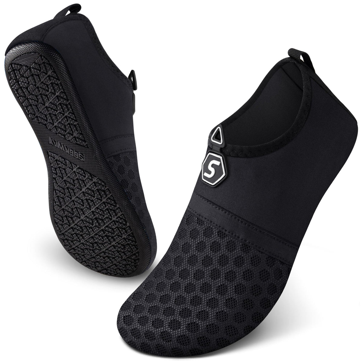 SEEKWAY Water Shoes Women Men Quick-Dry Beach Aqua Socks Barefoot Non Slip Swim Pool Outdoor Surf River Lake Yoga SK001 Black Size 6.5-7.5 W/5.5-6.5 M 🍁 All In One Marketplace Canada