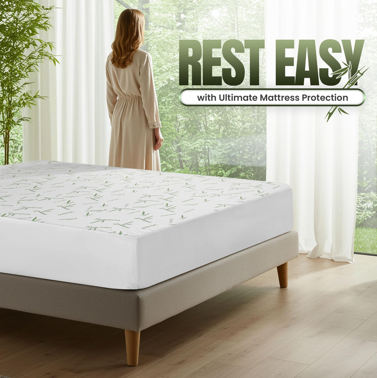 Utopia Bedding Waterproof Mattress Protector Twin XL Size, Bamboo Viscose Mattress Cover 200 GSM, Fits 15 Inches Deep, Breathable, Fitted Style with Stretchable Pockets 🍁 All In One Marketplace Canada